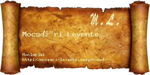 Mocsári Levente névjegykártya